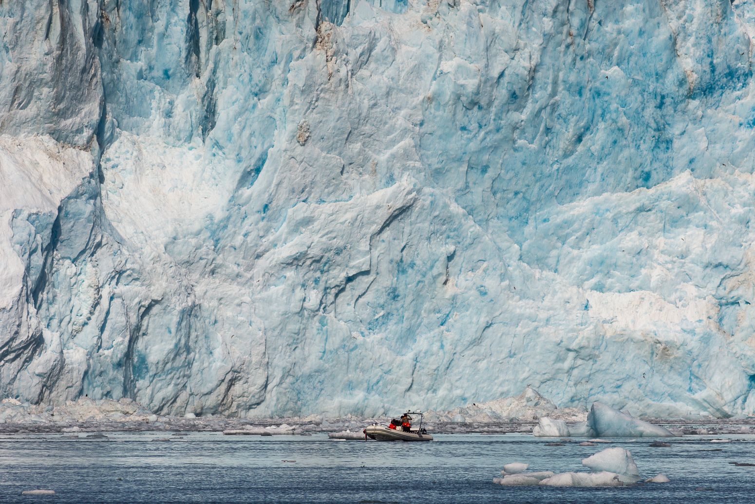 The Columbia Glacier front wall of ice, Alaska, USA