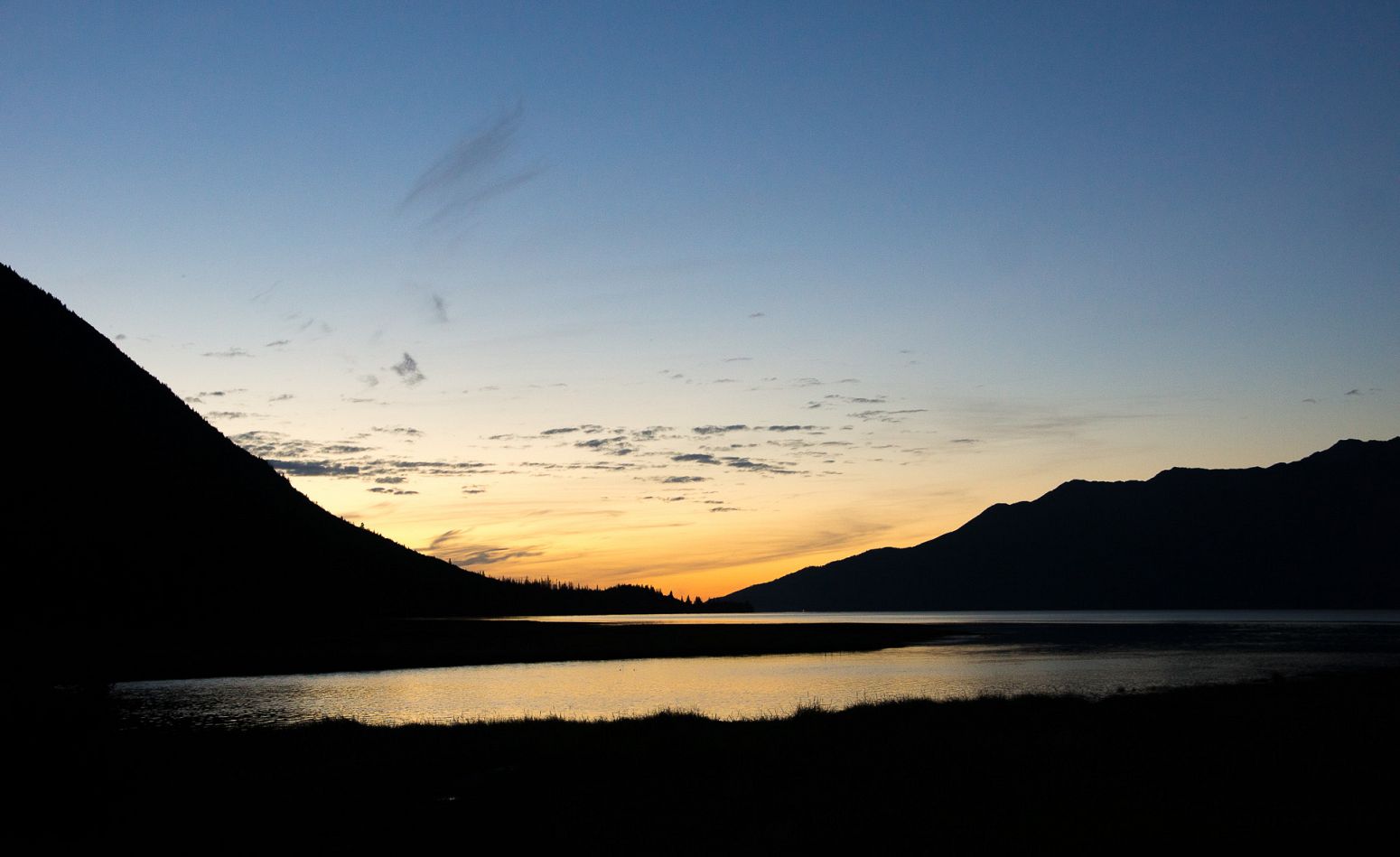 Sunset over Porcupine Creek, Hope, Alaska, USA