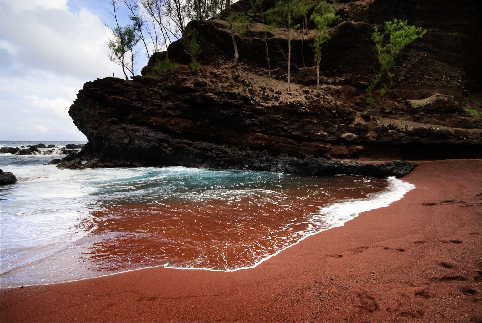 Red sand beach, Maui, Hawaii, USA