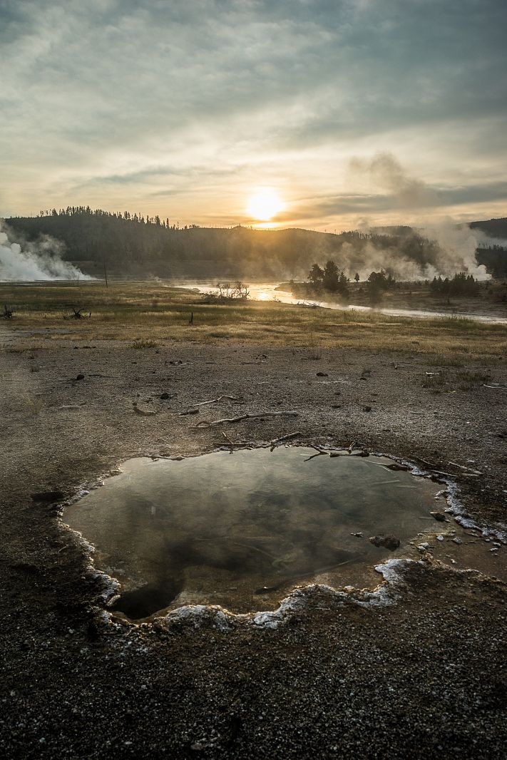 Small spring along Fairy Falls trails, Yellowstone NP, Wyoming, USA