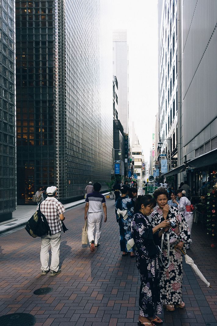 Sunday strolling in Ginza, Tokyo, Japan