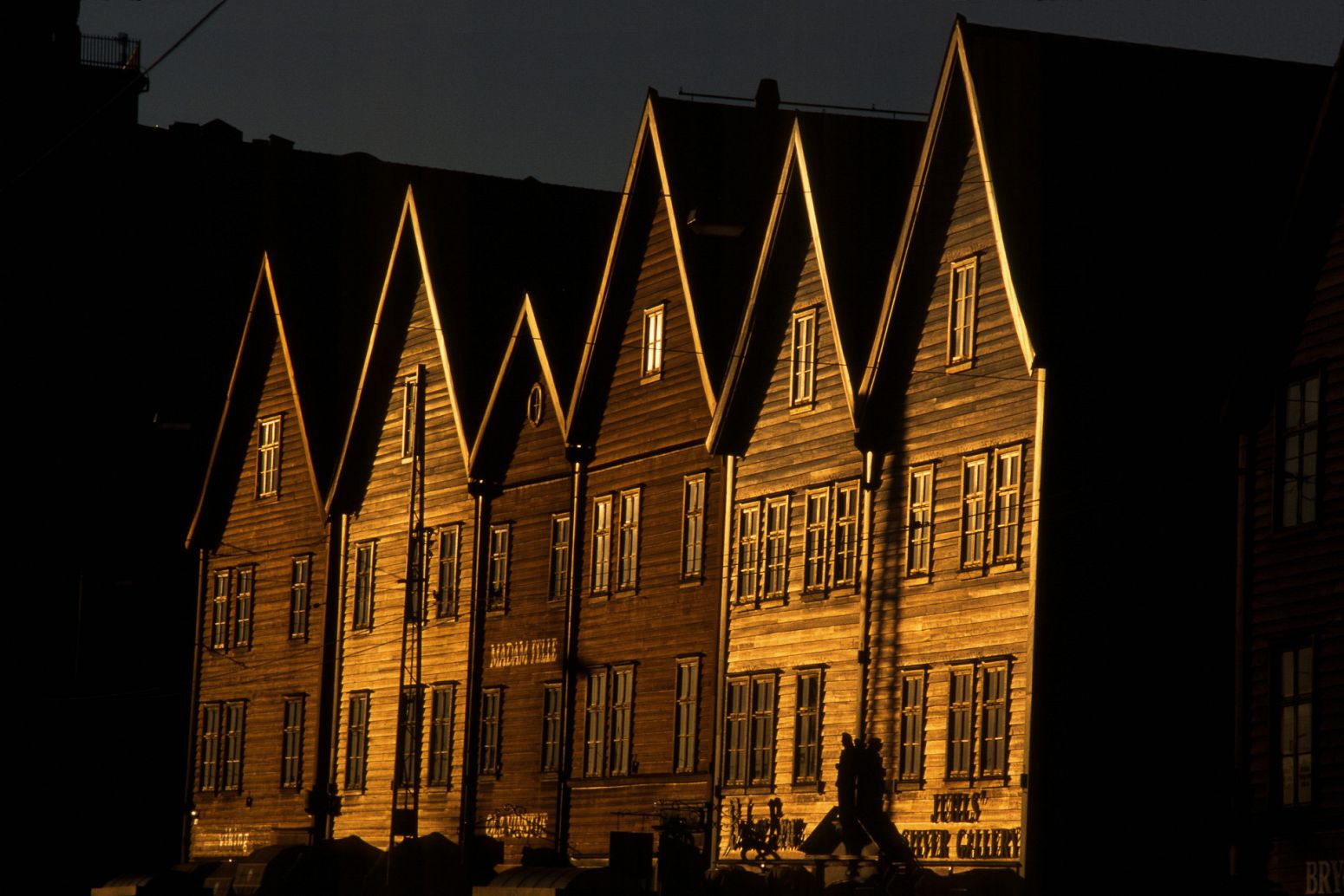 Old wood buildings in Bryggen, Bergen, Norway